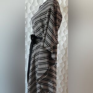 Halston Heritage Black and White Striped Garment